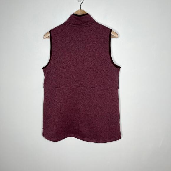 L.L. Bean Full Zip Vest Womens Medium Burgundy Purple Pockets Outdoor Hiking - Picture 7 of 8